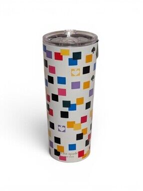 Kate Spade Scattered Checks Stainless Steel Tumbler NWT